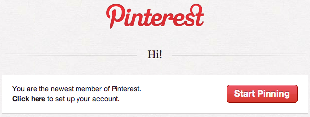 Invitation of Pinterest!