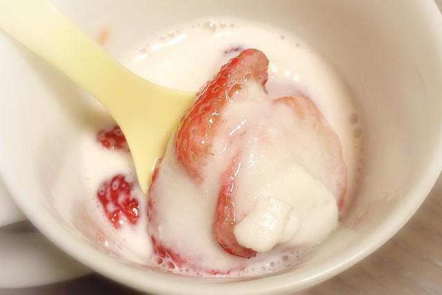 Frozen Strawberry and milk